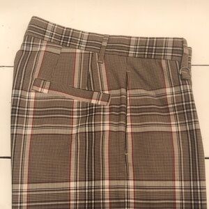 MONKEY TIME NWT SIZE 30-32 Plaid High-Waist Trousers in Beige and Brown